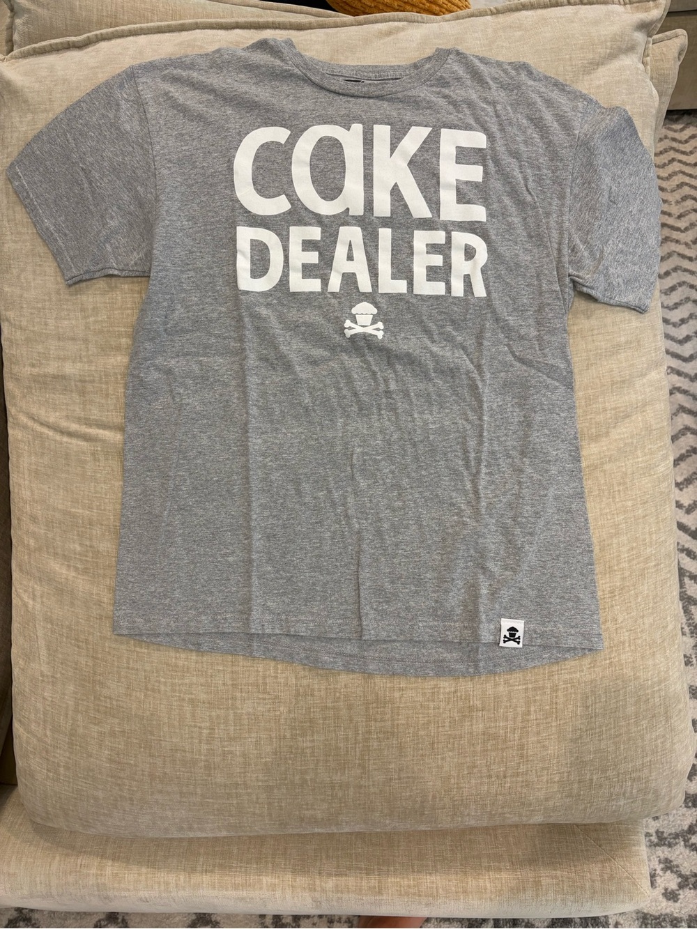 Johnny Cupcakes Gray 'Cake Dealer' Men’s Tee with White Graphic
